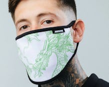 Dragon White/Green Face Mask - Hype