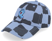 Screaming Mini Hand Dusty Blue Check Dad Cap
