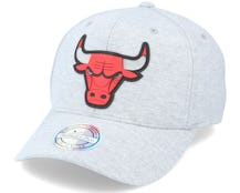 Chicago Bulls Melange Knit Snapback Heather Grey 110 Adjustable - Mitchell & Ness