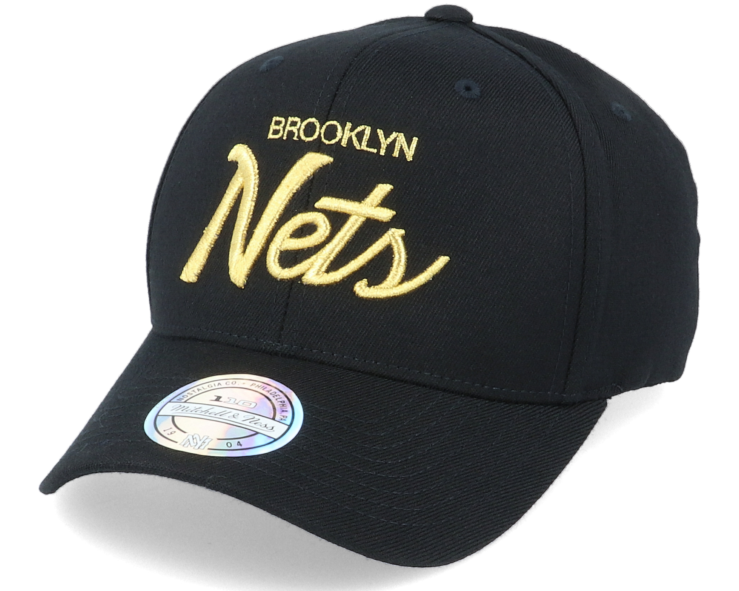 Hatstore Exclusive Brooklyn Nets Script Black/Gold 110 | Hatstoreworld.com