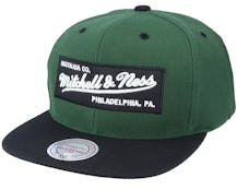 Exclusive Box Logo Dark Green/Black Classic Snapback - Mitchell & Ness