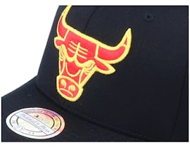 Chicago Bulls Yellow & Red Logo Black 110 Adjustable - Mitchell & Ness