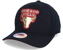 Hatstore Exclusive x Chicago Bulls Gold Weald Black Adjustable - Mitchell & Ness