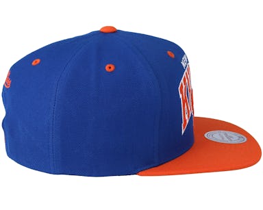New York Knicks Team Arch Blå/Orange Snapback - Mitchell & Ness