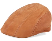 Maddy Nappa Wax Cognac Flat Cap - MJM Hats