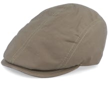 Daffy 3 Wax Cotton Green Flat Cap - MJM Hats