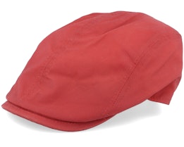 Daffy-3 Wax Cotton W.P Red Flat Cap - MJM Hats