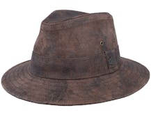 Haag Leather Brown Fedora - MJM Hats