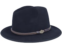 Johnson Woolfelt Wr/Cr Black Fedora - MJM Hats