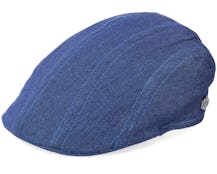 Maddy 100 % Eco Linen Blue Flat Cap - MJM Hats