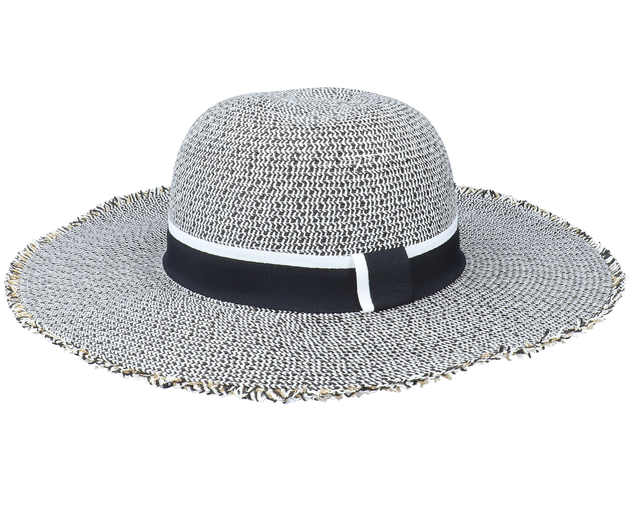 Freja W Toyo Black/White Sun Hat - MJM Hats hat | Hatstoreworld.com