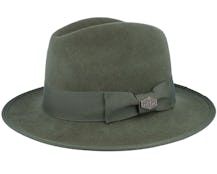 Mauk Woolfelt Wr Crush Olive Fedora - MJM Hats
