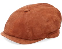 Montreal Suede Leather Brown Flat Cap - MJM Hats