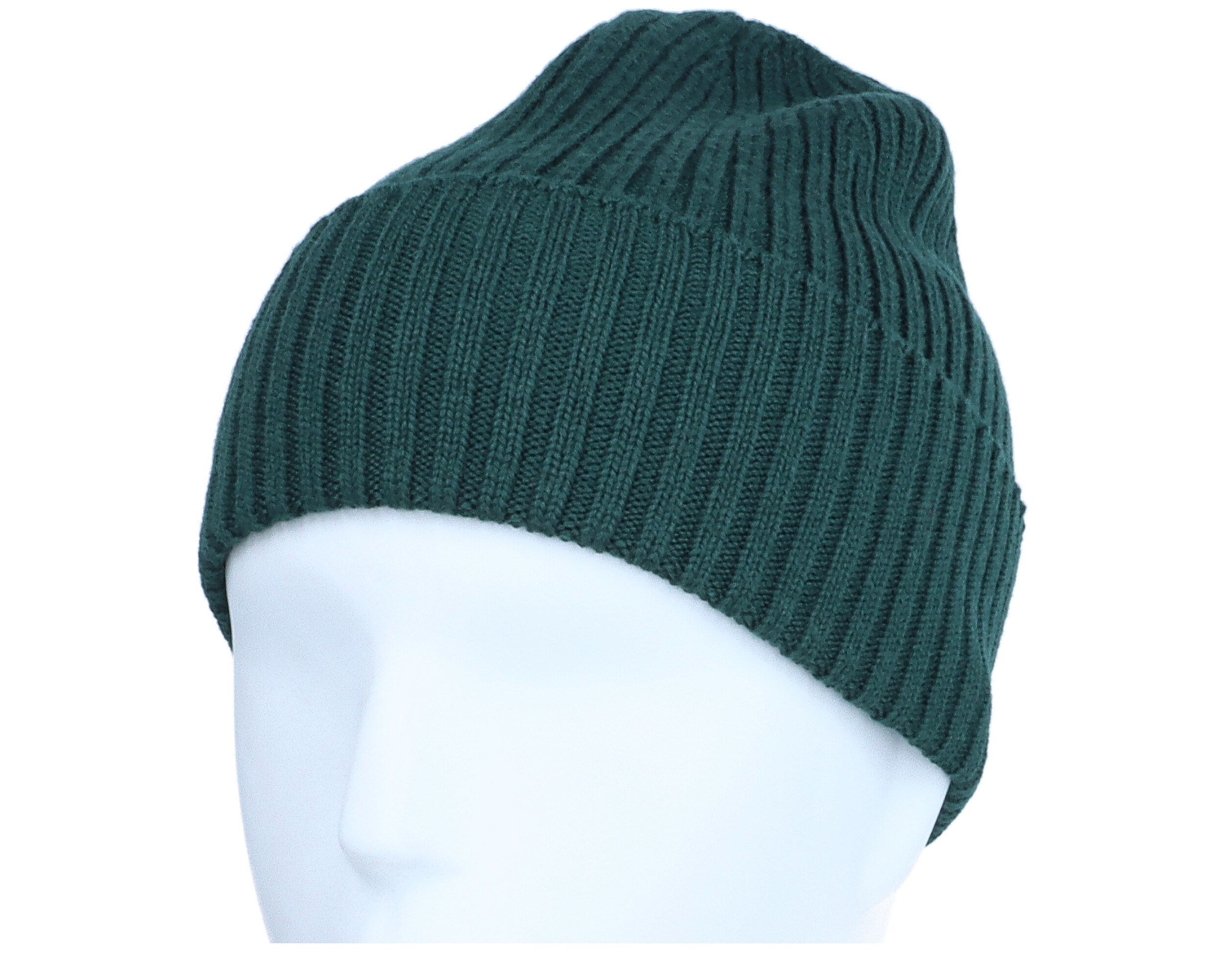 Beanie 100% Merino Wool Flannen Green Cuff