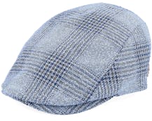 Bang Cotton Mix Light Blue Check Flat Cap - MJM Hats