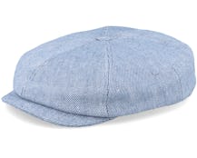 Blue Line Brett Linen Mix Light Blue Flat Cap - MJM Hats