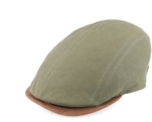 Daffy 3 Cotton Pouch Green Flat Cap - MJM Hats