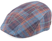 Maddy Silk/Wool 1 Purple Check Flat Cap - MJM Hats