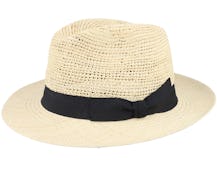 Blue Line Tom Crochet Panama Natural Straw Hat - MJM Hats