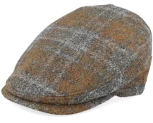 Jordan Harris Tweed Brown/Grey Check Flat Cap - MJM Hats