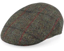 Country Harris Tweed Green Check Flatcap - MJM Hats