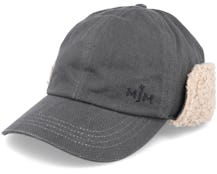 Cap Alf Dyed Canvas Cotton Black Earflap - MJM Hats