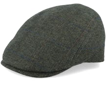 Bang 32 Wool Mix Green Herringbone Flat Cap - MJM Hats