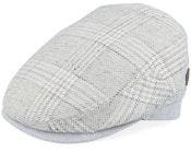 Jordan 41 Linen/Silk/Wool Blue Check Flat Cap