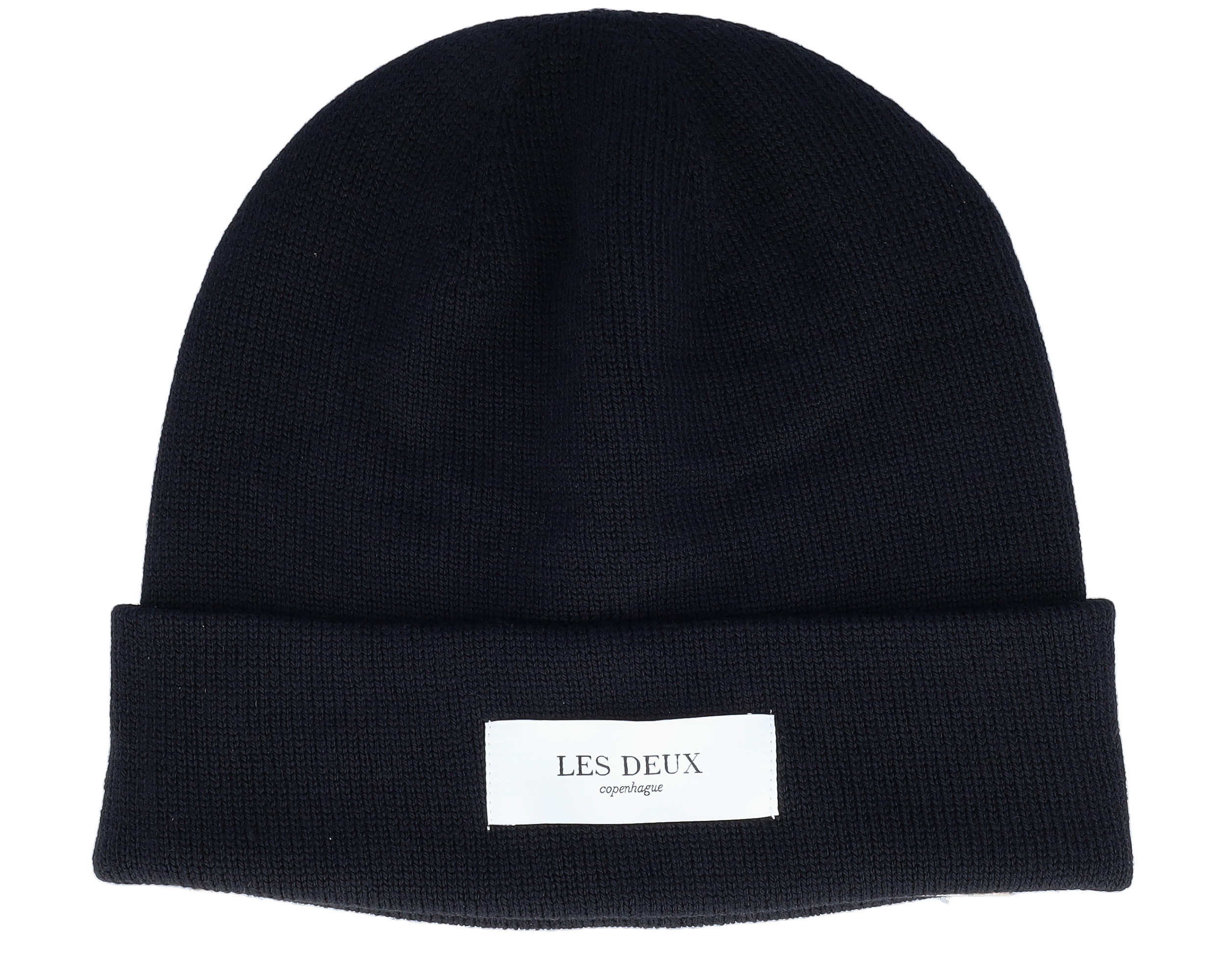 Gorros Merino Patch Beanie Black Cuff - Les Deux