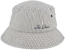 Twill Stripe Hat Off White/Dark Navy Stripe Bucket - Santa Cruz