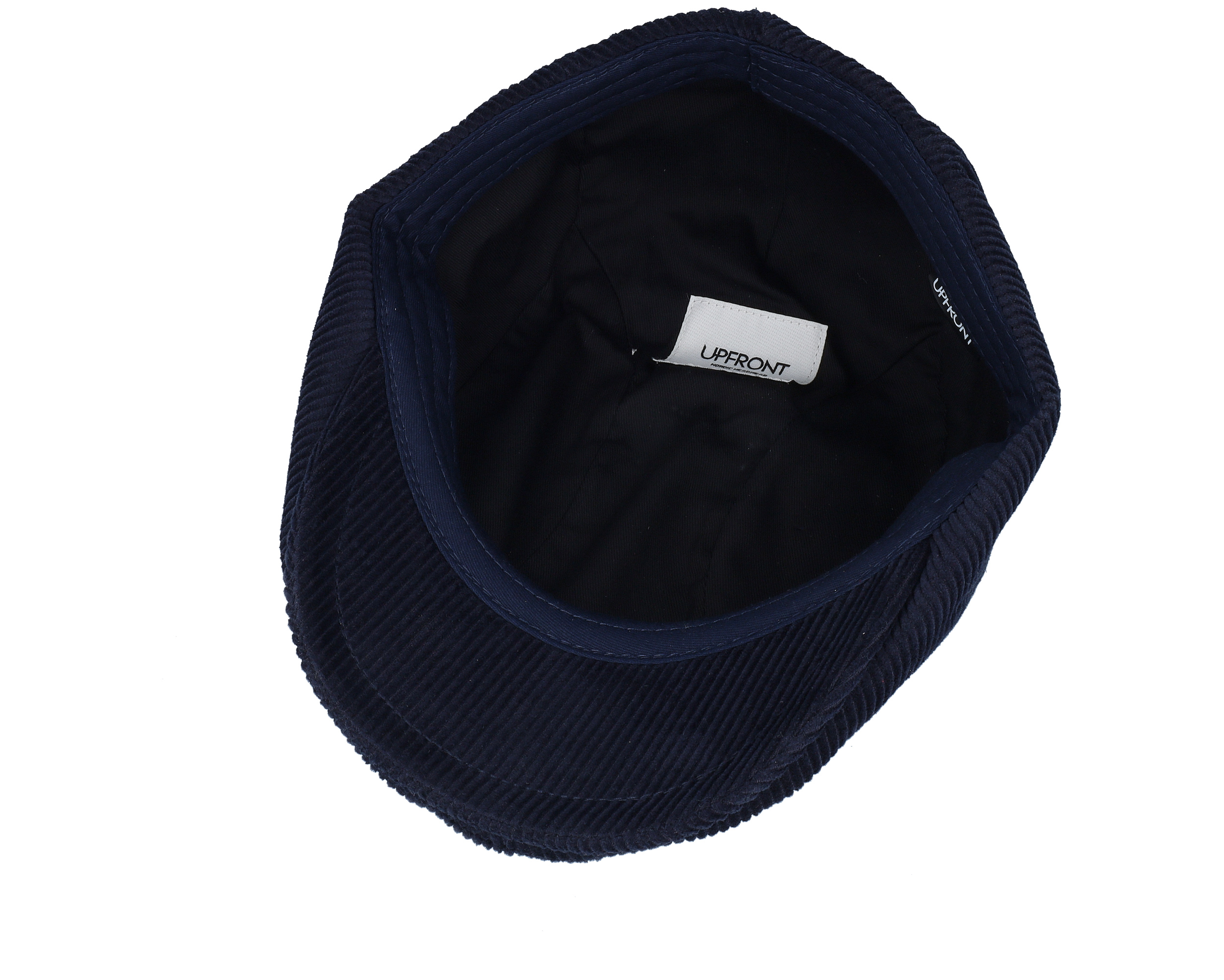 Wild Corduroy Sixpence Navy Flat Cap Upfront