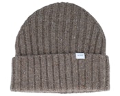 Wells Fleck Rib Beanie Mountain Grey Brown Cuff