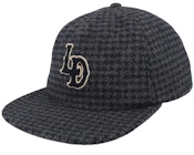 Ld Houndstooth Letterman Cap Raven/Grey Snapback
