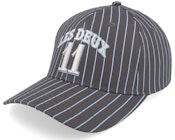Blake W Pinstripe Baseball Cap Raven Grey Adjustable