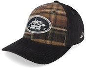 Skyline Patch Check Cap Monk's Robe Brown Adjustable