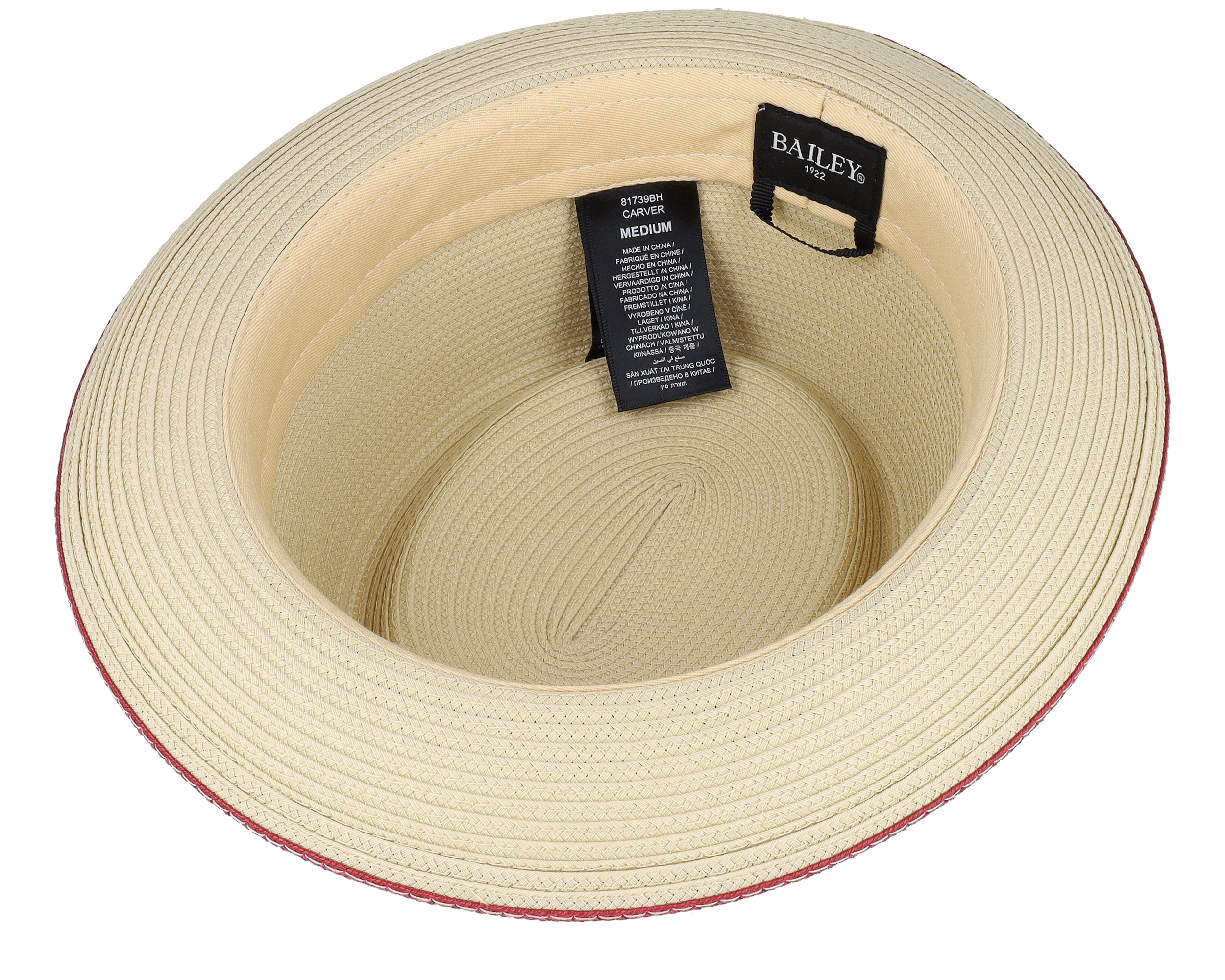 Carver Natural Pork Pie Straw Hat