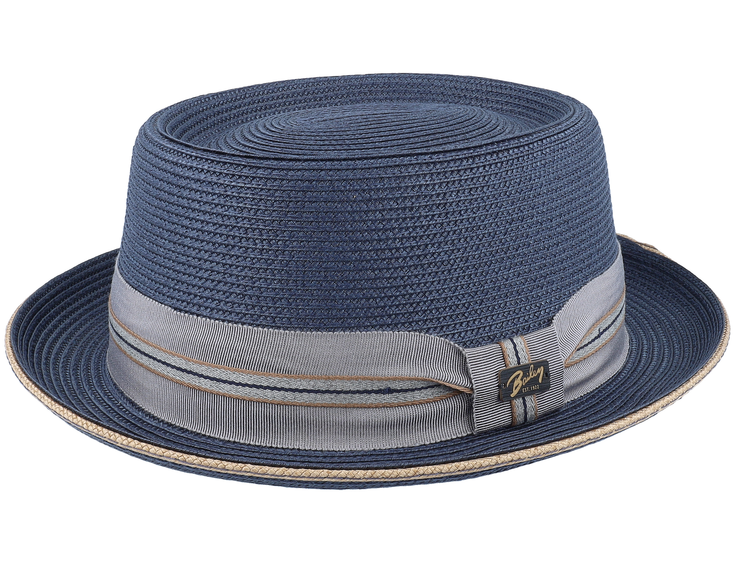 Carver Navy Pork Pie Straw Hat
