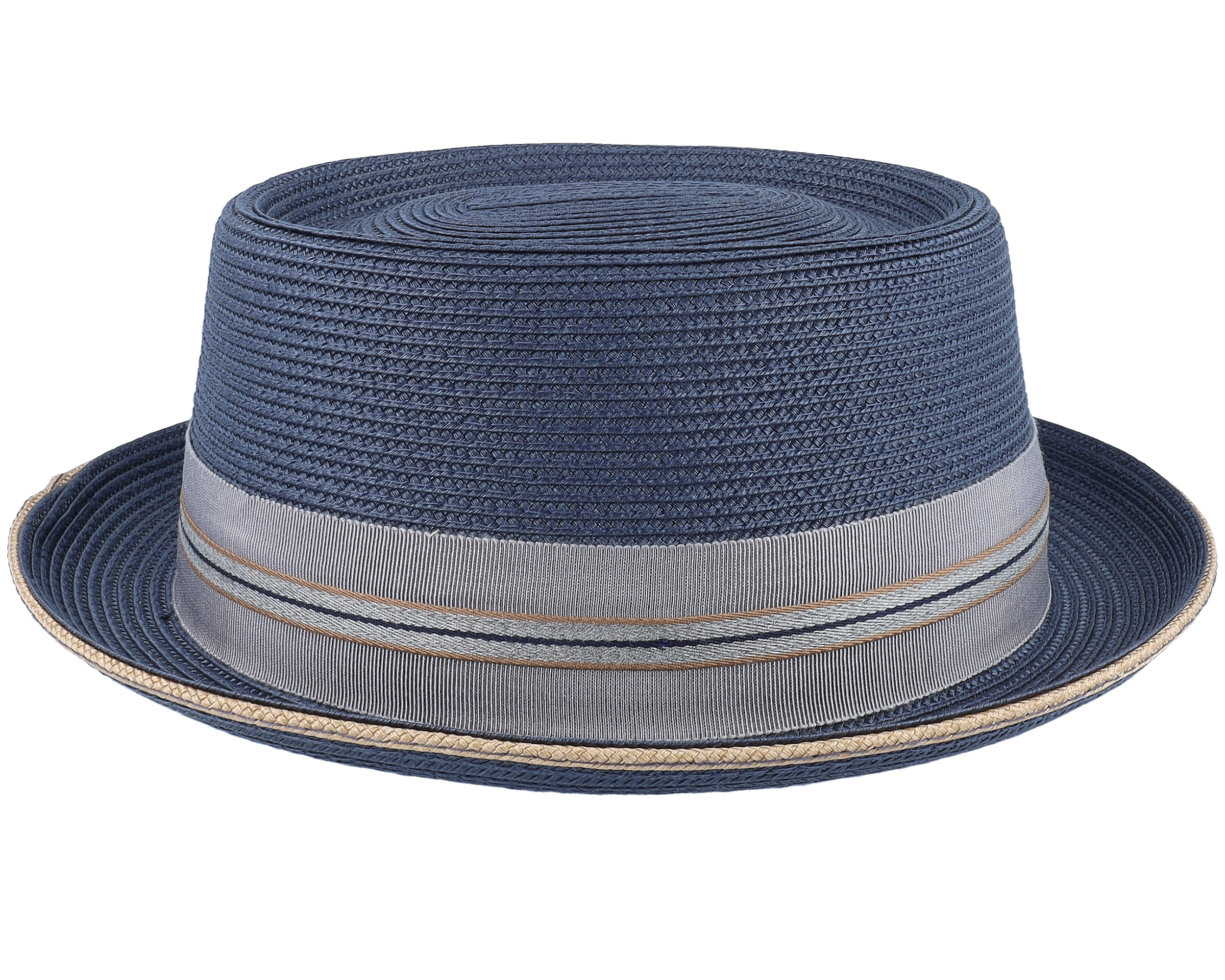 Carver Navy Pork Pie Straw Hat