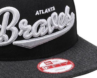 Atlanta Braves Vintage Script Black 9Fifty Snapback - New Era cap