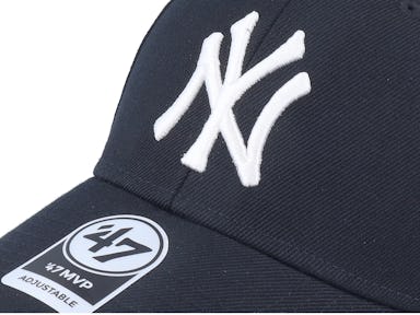 Gorra New York Yankees 47 MVP Negra Logo Negro Borde Blanco - Original 47  BRAND