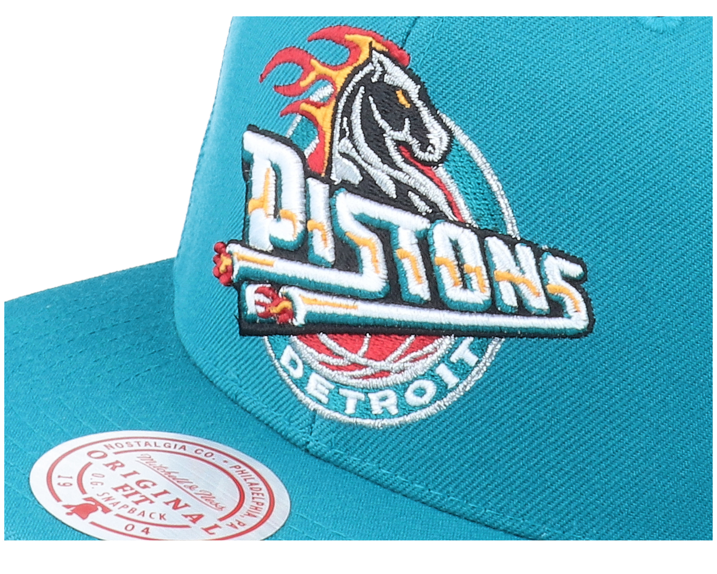 Detroit Pistons Team Ground Hwc Teal Snapback Mitchell Ness