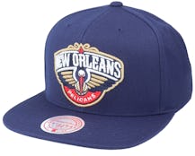 New Orleans Pelicans Team Ground Navy Snapback - Mitchell & Ness