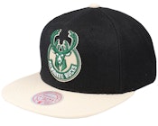 Milwaukee Bucks Core Basics Black/tan Snapback