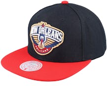 New Orleans Pelicans Core Basic Black/Red Snapback - Mitchell & Ness