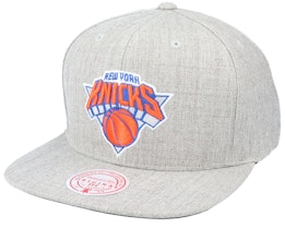 New York Knicks Team Heather Grey Snapback - Mitchell & Ness
