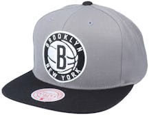 Brooklyn Nets Wool 2 Tone Grey/Black Snapback - Mitchell & Ness