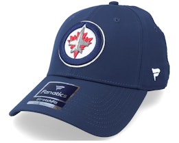 Winnipeg Jets Primary Logo Core Flex Fit Fitted Navy Flexfit - Fanatics