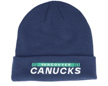 Vancouver Canucks SCRIPT-PUNCH Black-Red Fitted Hat