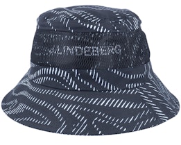 Spiral Camo Print Bucket Hat Black Spiral Camo Bucket - J.Lindeberg