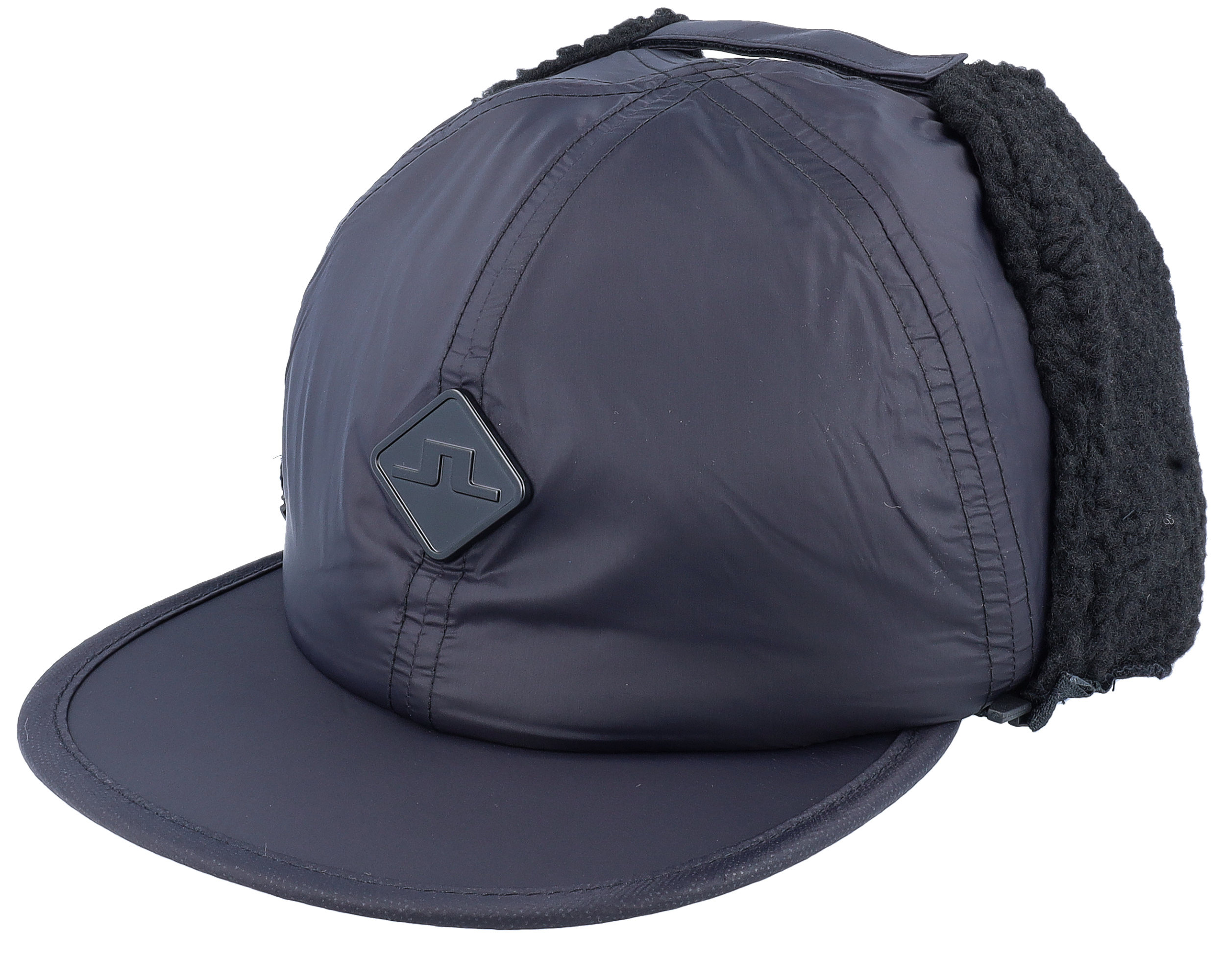 Nylon Pile Cap Black Ear Flap J.Lindeberg cap Hatstore.co.uk